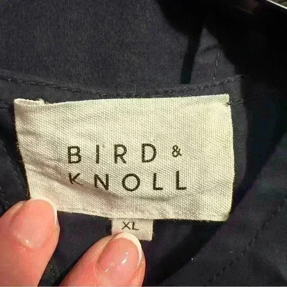 Bird and Knoll Savannah open back navy poplin midi dress - Picture 9 of 13